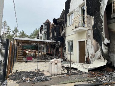 Bucha Kiev region Ukraine damage to equipment buildings as a result of Russia's aggression in Ukraine in the spring of 2022 war and destruction