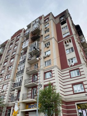 Bucha Kiev region Ukraine spring destruction of buildings and destruction of equipment during Russia's aggression in Ukraine war military operations