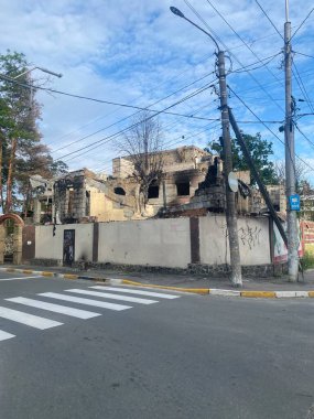 Bucha Kiev region Ukraine damage to equipment buildings as a result of Russia's aggression in Ukraine in the spring of 2022 war and destruction
