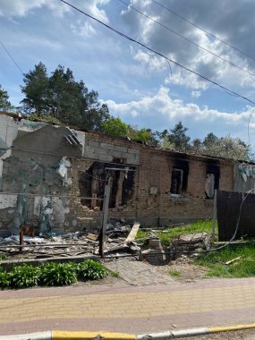 Bucha Kiev region Ukraine damage to equipment buildings as a result of Russia's aggression in Ukraine in the spring of 2022 war and destruction