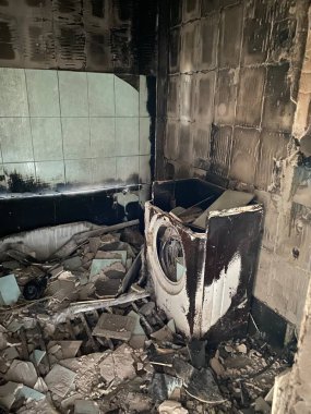 Bucha Kiev region Ukraine damage to equipment buildings as a result of Russia's aggression in Ukraine in the spring of 2022 war and destruction