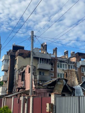 Bucha Kiev region Ukraine damage to equipment buildings as a result of Russia's aggression in Ukraine in the spring of 2022 war and destruction