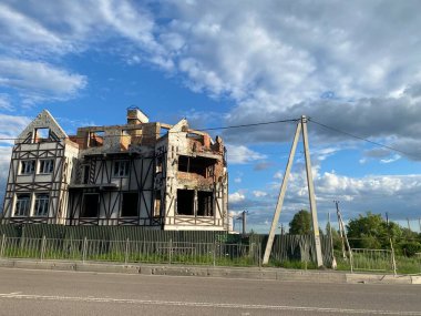 Bucha Kiev region Ukraine damage to equipment buildings as a result of Russia's aggression in Ukraine in the spring of 2022 war and destruction