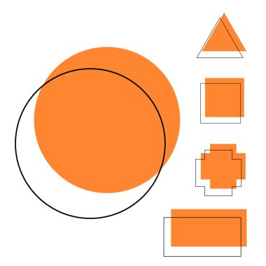 Vektör turuncu memphis geometrik koleksiyon yeşil pembe