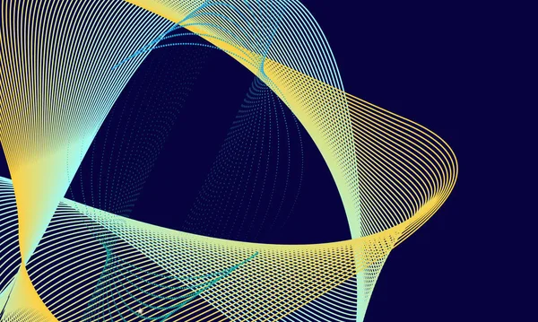  Dark navy blue and gold curve shapes on abstract blue background with glowing golden striped lines and glitter. luxury modern pattern. Vector illustration