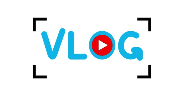 Blog, eski moda mikrofon vektörü ile multimedya kaynağı yayınlanıyor. Dijital vlog logosu. Web tasarımı için dijital vlog vektör logosunun düz çizimi