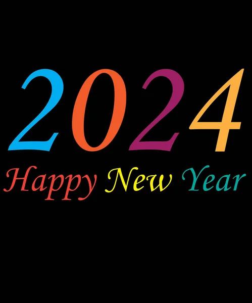 Mutlu yıllar 2024, Typography, Vektör tasarım şablonu. Eşsiz Tişört Tasarımı.