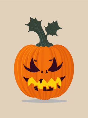 Cadılar Bayramı Balkabağı Element Vektörü İzole İllüstrasyon. Sonbahar Balkabağı Simgeleri Canavarların Yüzleri. Şeker ya da Trick Fantezi Parti Kutlaması. Adobe Illustrator Sanat Çalışması