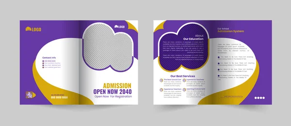 Creative Modern School Admission Bifold Brochure Template Bifold Brochure School —  Vetores de Stock