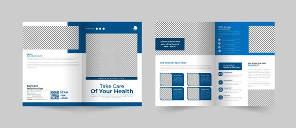 Medical Healthcare Fold Brochure Template Medical Brochure Design Vector Illustration — Stok Vektör