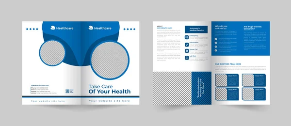 Medical Healthcare Fold Brochure Template Medical Brochure Design Vector Illustration — Stok Vektör