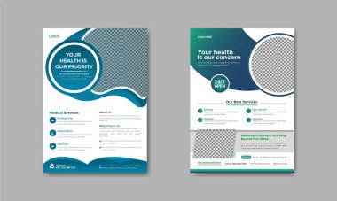 Medical healthcare flyer template or poster, banner design for healthcare corporate