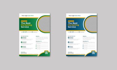 Corporate flyer template, Company servicing poster design, business flyer design template