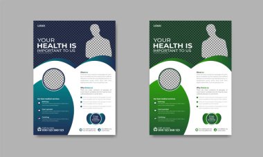 Medical healthcare flyer template or poster, banner design for healthcare corporate