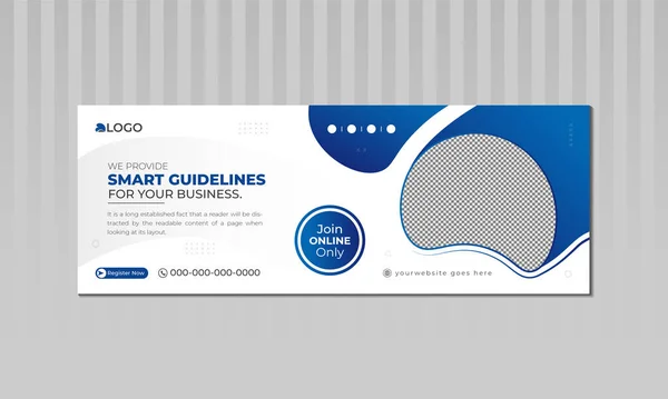 Modern Abstract Flat Corporate Business Facebook Cover Banner Design Corporate — ストックベクタ