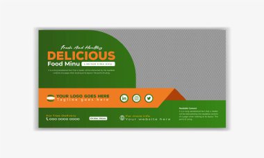 Food menu and restaurant social media post banner template vector Layout design or delicious food menu Sunday sale online promotion banner design, Instagram post design