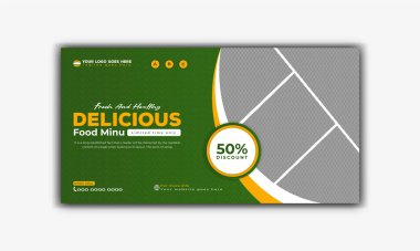 Food menu and restaurant social media post banner template vector Layout design or delicious food menu Sunday sale online promotion banner design, Instagram post design