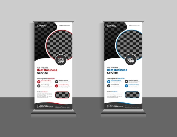 Creative Business Corporate Marketing Roll Banner Design Vector Template Design - Stok Vektor