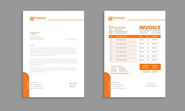 Yaratıcı, modern, eşsiz, temiz ve profesyonel kurumsal şirket antetli ve fatura şablon tasarımlı renk ve konsept varyasyonlu