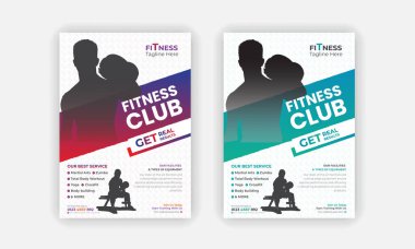 Fitness Spor Salonu Pilotu ve Poster Şablonu veya Spor Salonu Tasarımı veya Profesyonel Spor Salonu Modeli
