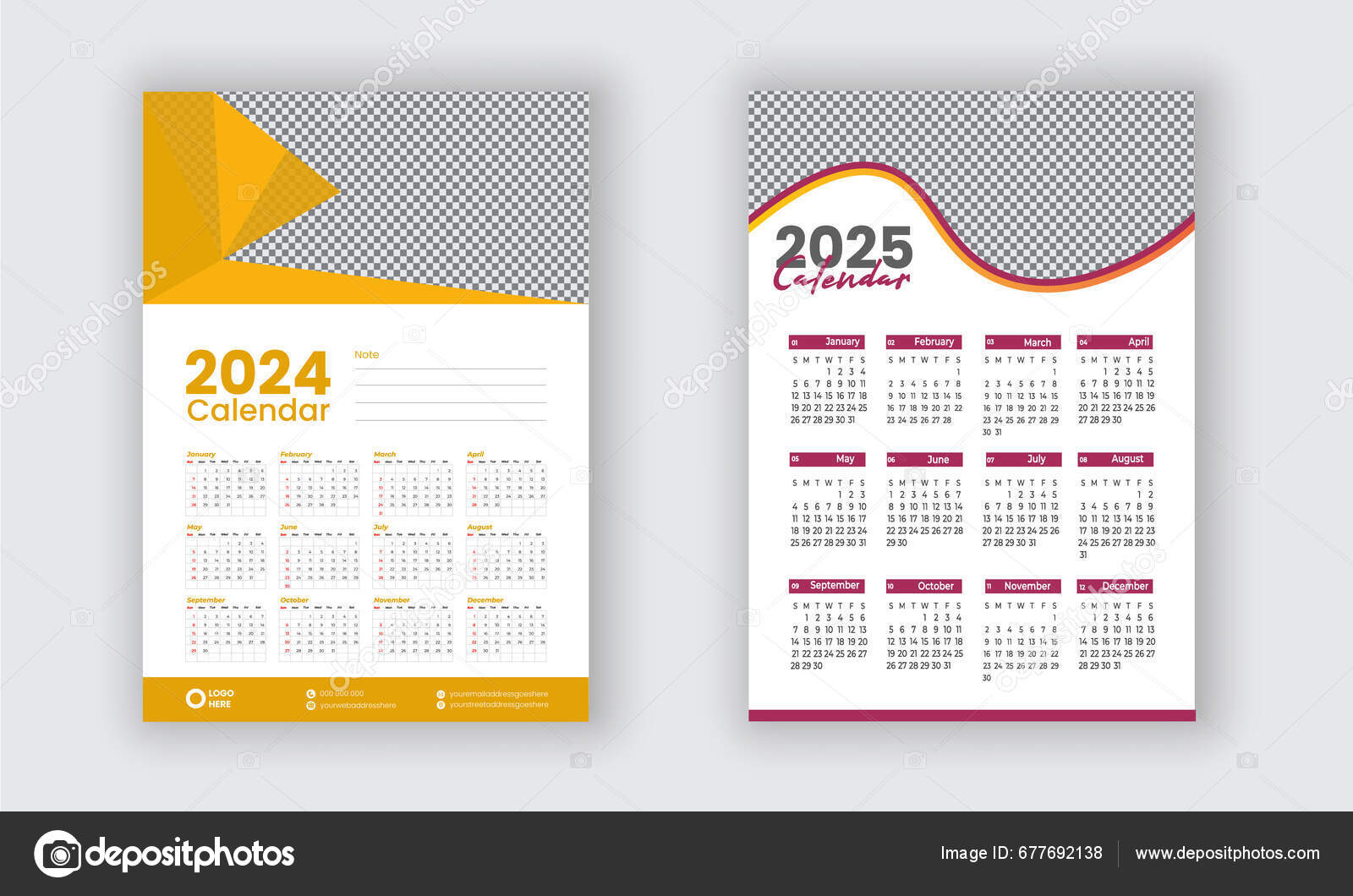 2025 2025 Calendar Design 2025 2025 Year Week Starts Sunday Stock