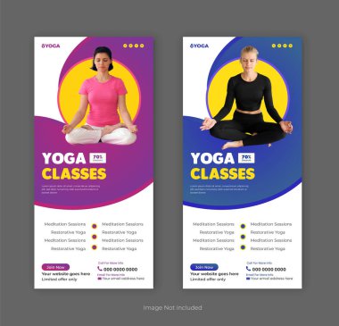  Yoga Meditasyon Pazarlama Rafta Kartı veya DL Flyer Şablonu