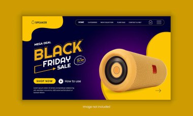 Black Friday sale Music gadgets product website landing page user interface design template clipart