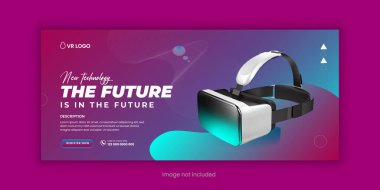 Metaverse Virtual Reality Workshop Facebook cover banner design template, Metaverse virtual reality technology workshop social media cover design template clipart