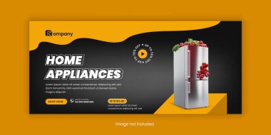 Home Appliance flash Sale Facebook cover design and new arrival home appliance Gadgets Mega sale social media banner template clipart