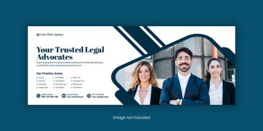 Law Firm Services Social Media Banner Design or Law Consulting online banner Design Template and Flat Law Firm Advertising Web Banner Layout clipart