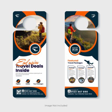 Tatil, Turizm, Seyahat ve Macera Paketleri için Askı Tasarım Şablonu. Tatil anlaşmaları, seyahat acenteleri ve özel teklif ve indirimleri tanıtmak için tur operatörleri için mükemmel.