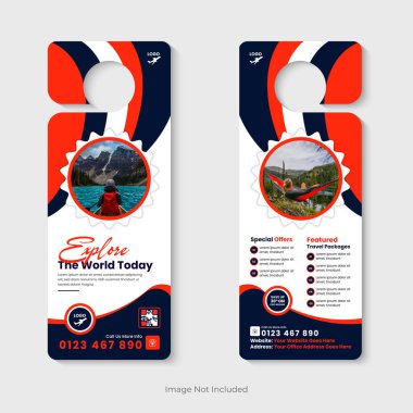 Tatil, Turizm, Seyahat ve Macera Paketleri için Askı Tasarım Şablonu. Tatil anlaşmaları, seyahat acenteleri ve özel teklif ve indirimleri tanıtmak için tur operatörleri için mükemmel.