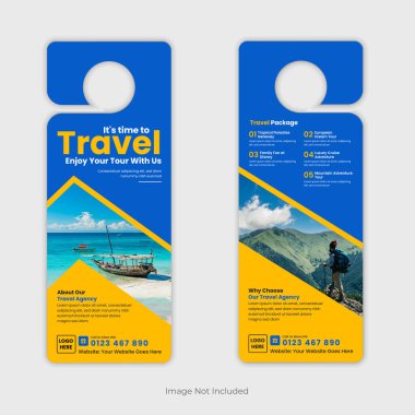 Yaratıcı Seyahat ve Turizm Ajansı Kapı Askısı Tasarım Şablonu