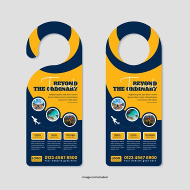 Tatil Tanıtımları, Macera Turları ve Turizm Pazarlama İçin Göz Algılayıcı Kapı Askısı Şablonu