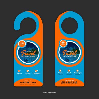 Tatil, Turizm, Seyahat ve Macera Paketleri için Askı Tasarım Şablonu. Tatil anlaşmaları, seyahat acenteleri ve özel teklif ve indirimleri tanıtmak için tur operatörleri için mükemmel.