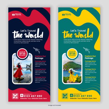 Seyahat acentası Rack Card, DI Flyer afişi, broşürü, Tur Posteri, Broşür broşürü ve Tasarım Şablonu