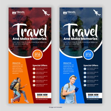 Seyahat acentası Rack Card, DI Flyer afişi, broşürü, Tur Posteri, Broşür broşürü ve Tasarım Şablonu
