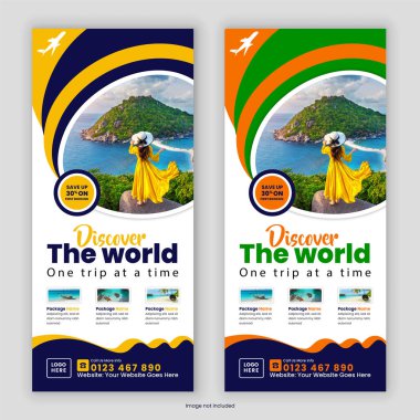 Seyahat acentası Rack Card, DI Flyer afişi, broşürü, Tur Posteri, Broşür broşürü ve Tasarım Şablonu