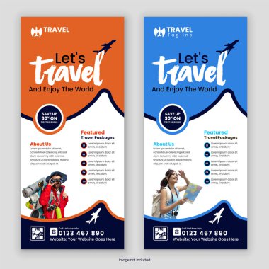 Seyahat acentası Rack Card, DI Flyer afişi, broşürü, Tur Posteri, Broşür broşürü ve Tasarım Şablonu