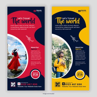 Seyahat acentası Rack Card, DI Flyer afişi, broşürü, Tur Posteri, Broşür broşürü ve Tasarım Şablonu