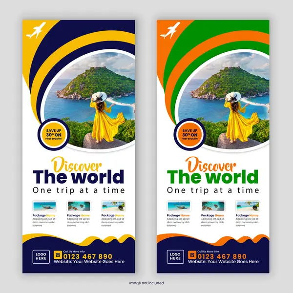 Seyahat acentası Rack Card, DI Flyer afişi, broşürü, Tur Posteri, Broşür broşürü ve Tasarım Şablonu