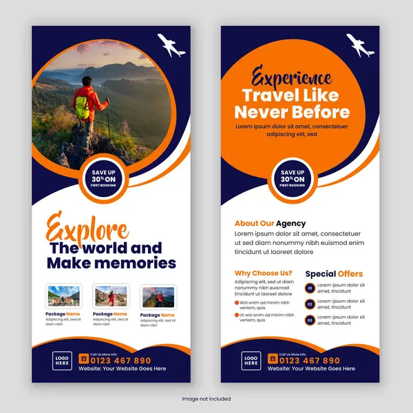 Seyahat acentası Rack Card, DI Flyer afişi, broşürü, Tur Posteri, Broşür broşürü ve Tasarım Şablonu