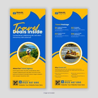 Seyahat ve Turizm Ajansı Rack Card, Dl Flyer afişi, broşürü, Tur Posteri, Broşür broşürü ve Tasarım Şablonu