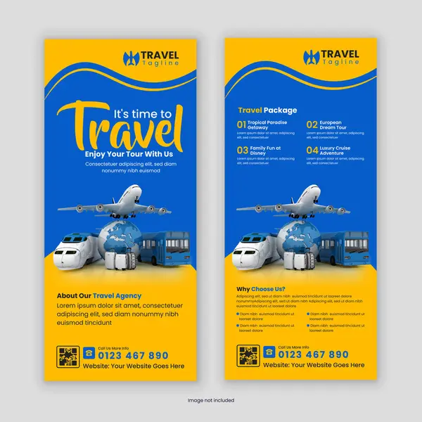 Seyahat ve Turizm Ajansı Rack Card, Dl Flyer afişi, broşürü, Tur Posteri, Broşür broşürü ve Tasarım Şablonu