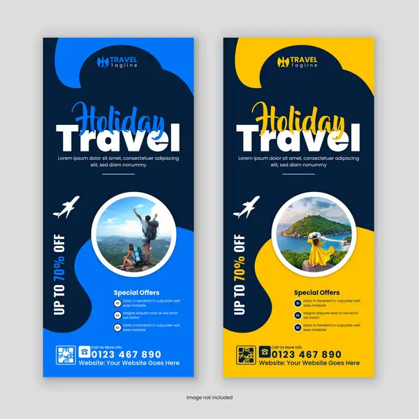 Seyahat ve Turizm Ajansı Rack Card, Dl Flyer afişi, broşürü, Tur Posteri, Broşür broşürü ve Tasarım Şablonu