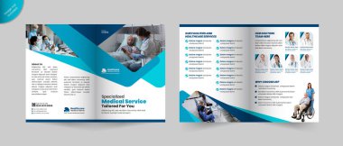 Tıbbi ve Sağlık Merkezi Çift Katlı Broşür Tasarımı veya Hastane İşletmeleri Çok Amaçlı Broşür