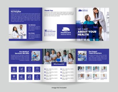 Modern Tıp ve Sağlık Merkezi Dört Katlı Broşür Şablonu Hastaneler, Klinikler ve Sağlık Kampanyaları için idealdir. Özelleştirmesi kolay.