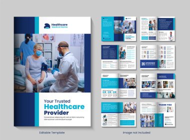 16 Profesyonel Tıp ve Sağlık Hizmetleri broşürü veya Şirket profil tasarımları, klinikler, hastaneler ve sağlık hizmetleri ile ilgili işletmeler için ideal.