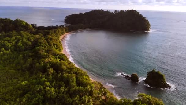 Drone Shooting Sunset Antonio Manuel National Park Golden Hour Costa — Αρχείο Βίντεο