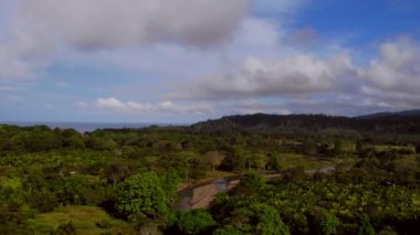 Aerial Shot Jungle and Puntarenas Costa Rica. High quality 4k footage